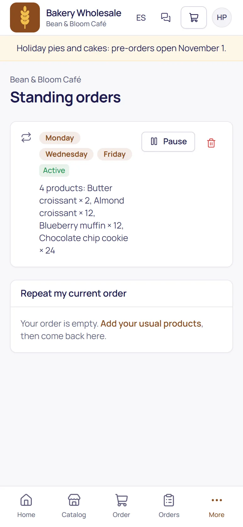 Standing orders